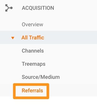 Where to find your Referrals report in Google Analytics