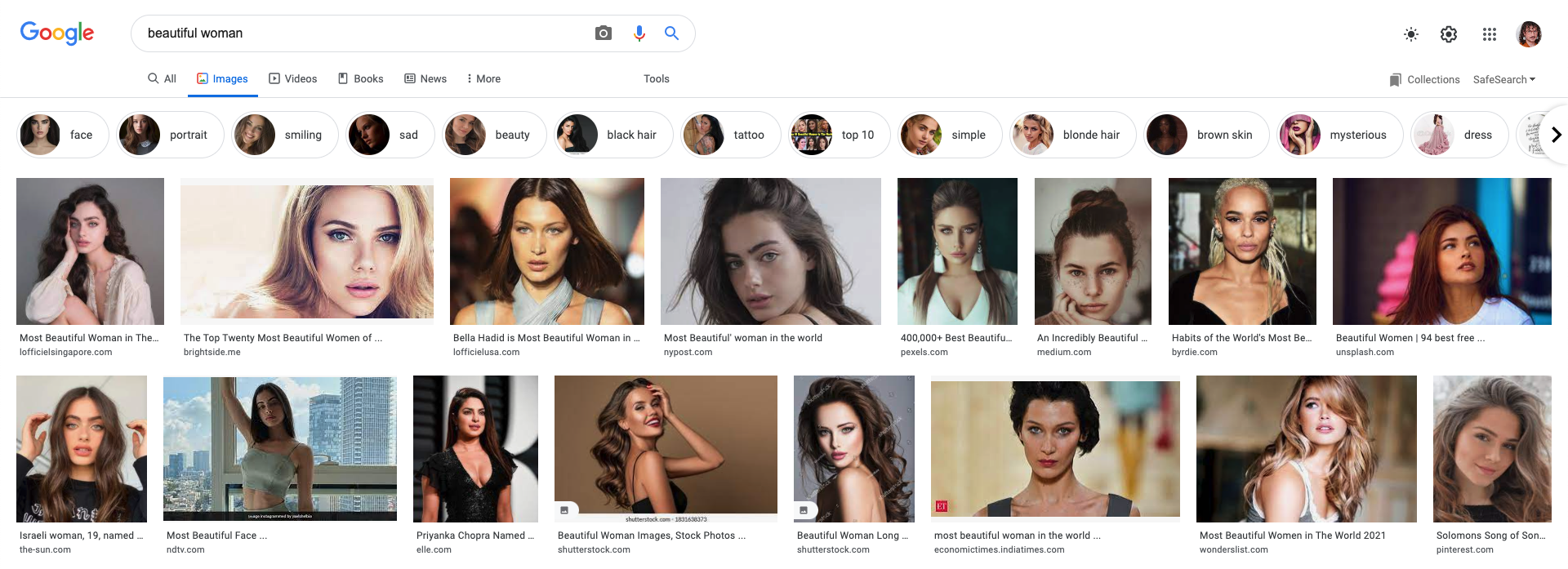 Google Images screenshot of search for 