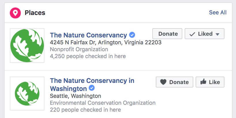 This is what Facebook verification looks like in search results.