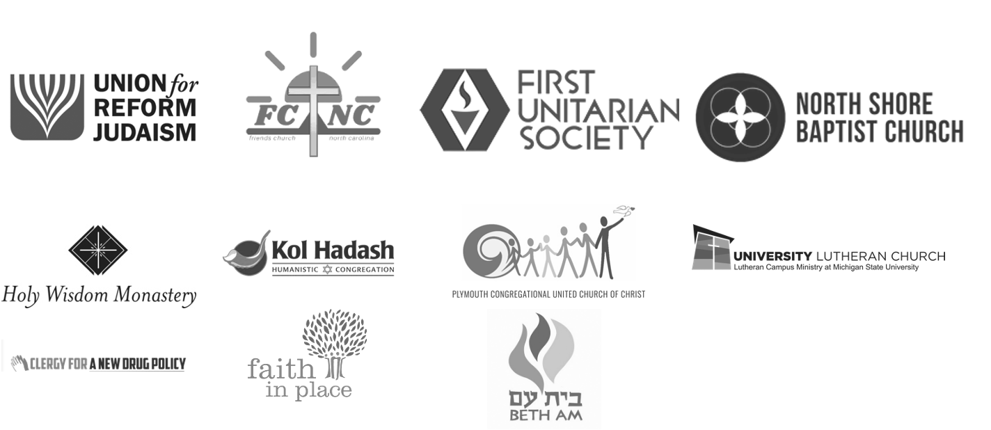 A group of logos representing faith communities.